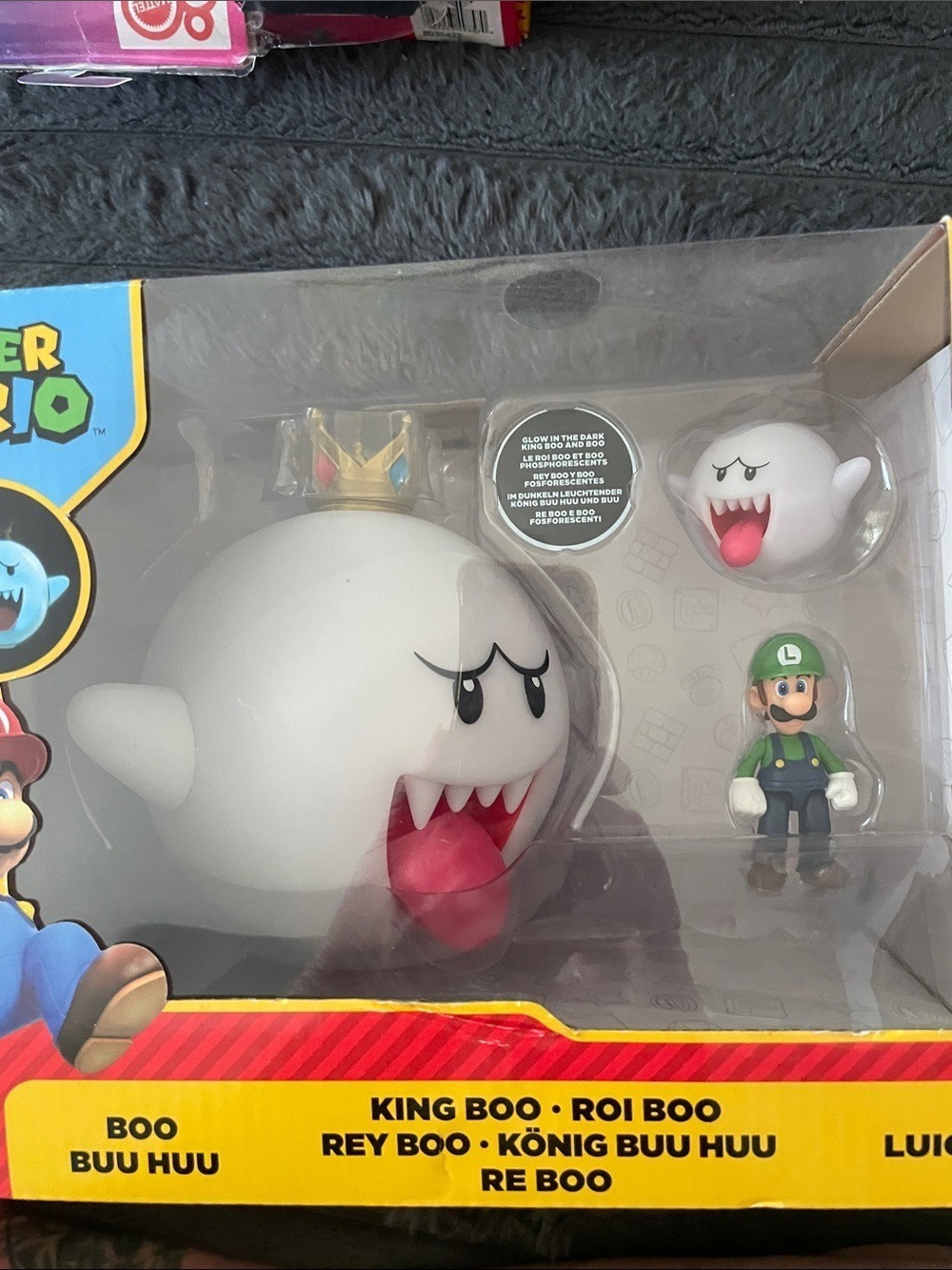 King Boo Figure Toy Diorama Set Jakks Pacific 2.5in Luigi 2024 Glow In The Dark